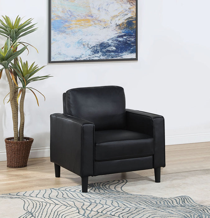 Ruth Upholstered Track Arm Accent Chair Black - Walo Furniture