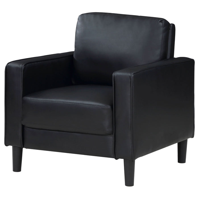 Ruth Upholstered Track Arm Accent Chair Black - Walo Furniture