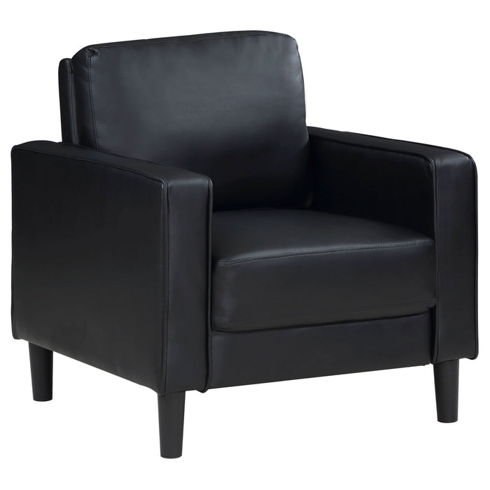 Ruth Upholstered Track Arm Accent Chair Black - Walo Furniture