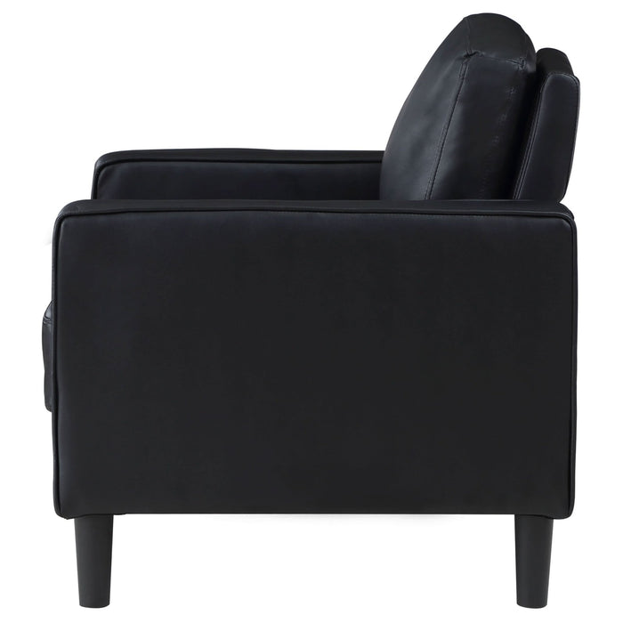 Ruth Upholstered Track Arm Accent Chair Black - Walo Furniture