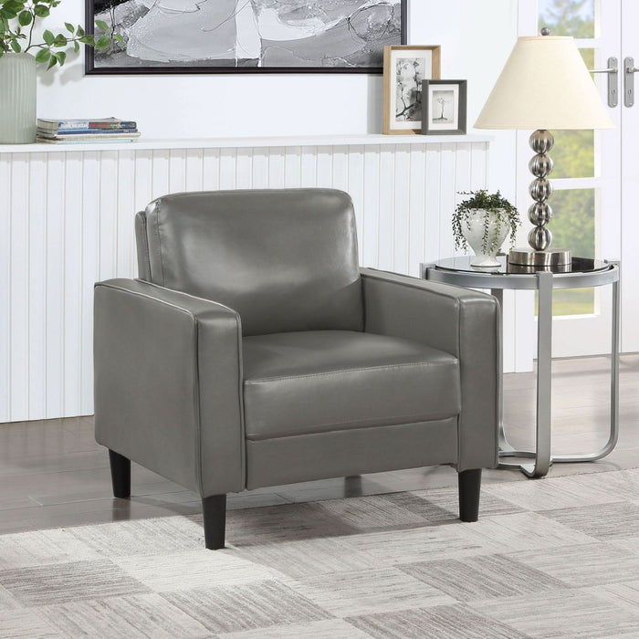 Ruth Upholstered Track Arm Accent Chair Grey - Walo Furniture