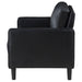 Ruth Upholstered Track Arm Loveseat Black - Walo Furniture