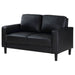 Ruth Upholstered Track Arm Loveseat Black - Walo Furniture