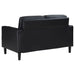 Ruth Upholstered Track Arm Loveseat Black - Walo Furniture