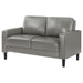 Ruth Upholstered Track Arm Loveseat Grey - Walo Furniture