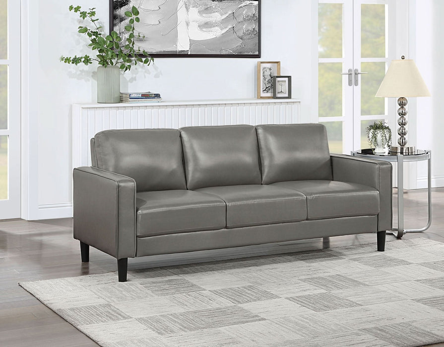 Ruth Upholstered Track Arm Sofa Grey - Walo Furniture