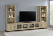 Sachin 3 - piece 79" TV Entertainment Center Antique Pine - Walo Furniture