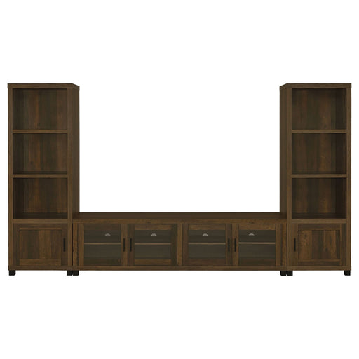 Sachin 3 - piece 79" TV Entertainment Center Dark Pine - Walo Furniture