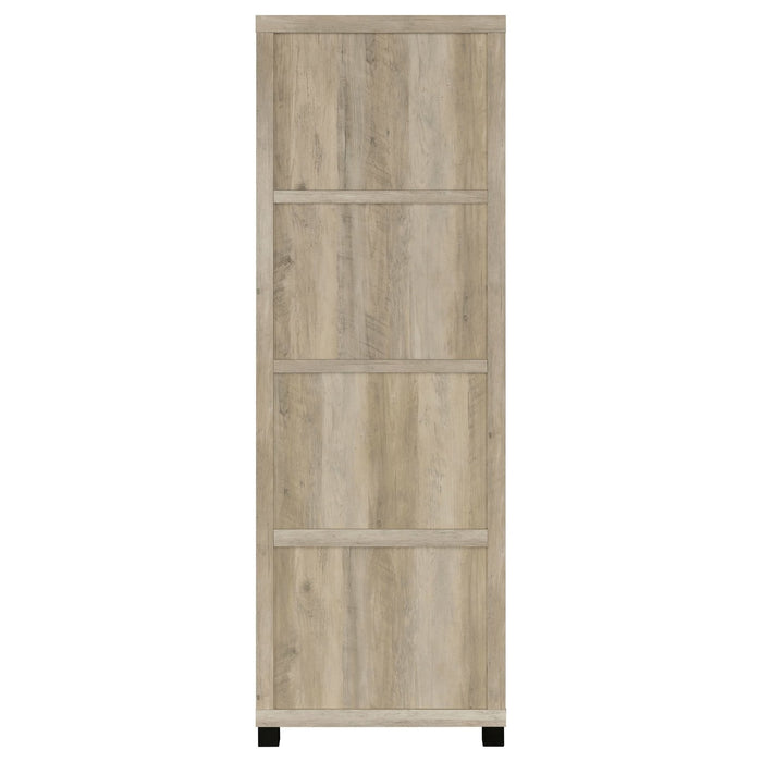 Sachin 3 - shelf Engineered Wood Media Tower Distressed Pine - Walo Furniture