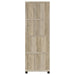 Sachin 3 - shelf Engineered Wood Media Tower Distressed Pine - Walo Furniture