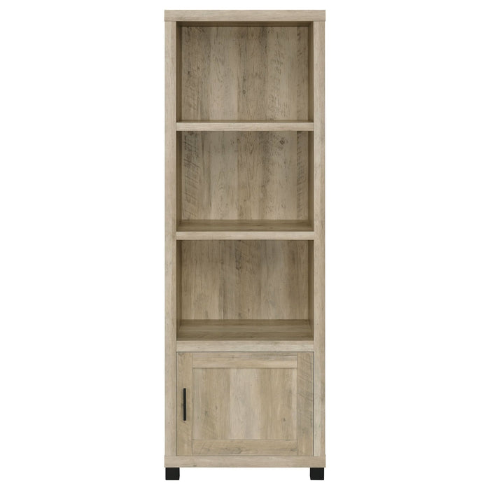 Sachin 3 - shelf Engineered Wood Media Tower Distressed Pine - Walo Furniture