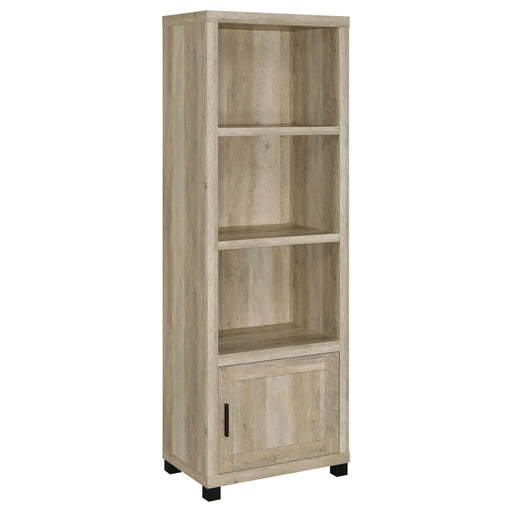 Sachin 3 - shelf Engineered Wood Media Tower Distressed Pine - Walo Furniture