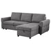 Samantha Upholstered Storage Sleeper Sectional Sofa Grey - Walo Furniture