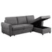 Samantha Upholstered Storage Sleeper Sectional Sofa Grey - Walo Furniture