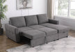 Samantha Upholstered Storage Sleeper Sectional Sofa Grey - Walo Furniture