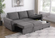 Samantha Upholstered Storage Sleeper Sectional Sofa Grey - Walo Furniture