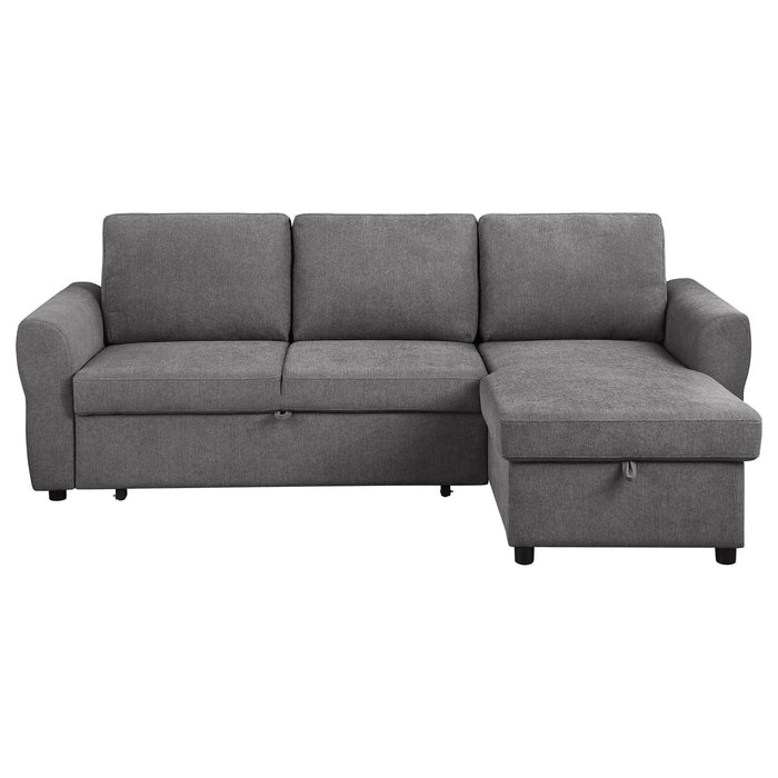 Samantha Upholstered Storage Sleeper Sectional Sofa Grey - Walo Furniture