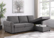 Samantha Upholstered Storage Sleeper Sectional Sofa Grey - Walo Furniture