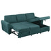 Samantha Upholstered Storage Sleeper Sectional Sofa Teal - Walo Furniture