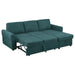 Samantha Upholstered Storage Sleeper Sectional Sofa Teal - Walo Furniture