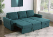 Samantha Upholstered Storage Sleeper Sectional Sofa Teal - Walo Furniture