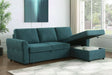 Samantha Upholstered Storage Sleeper Sectional Sofa Teal - Walo Furniture