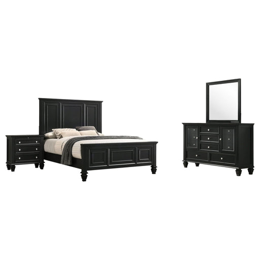 Sandy Beach 4 - piece California King Bedroom Set Black - Walo Furniture