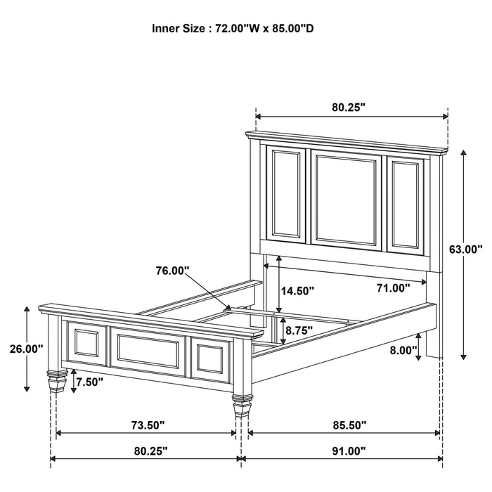 Sandy Beach 4 - piece California King Bedroom Set Black - Walo Furniture