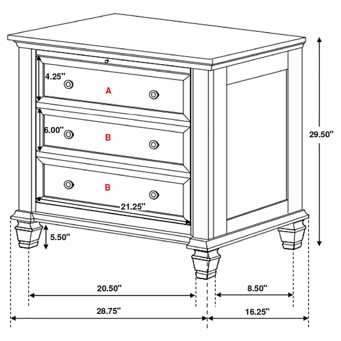 Sandy Beach 4 - piece Eastern King Bedroom Set Cream White - Walo Furniture