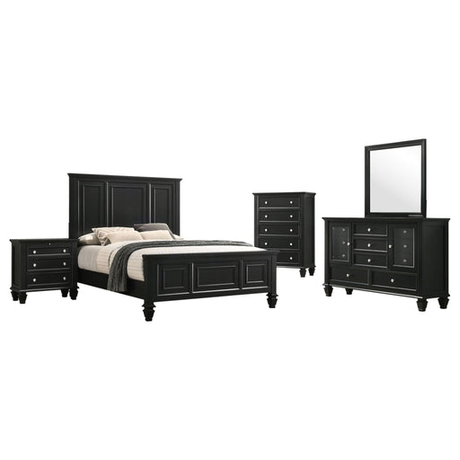 Sandy Beach 5 - piece California King Bedroom Set Black - Walo Furniture