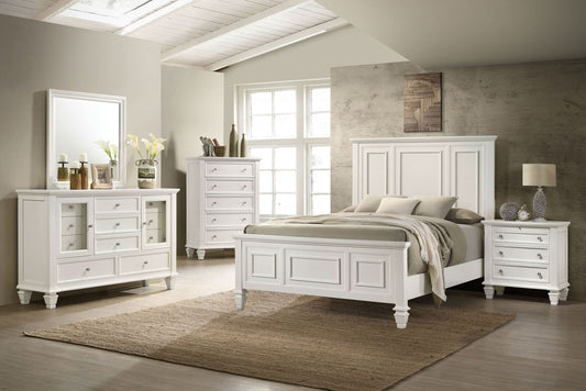 Sandy Beach 5 - piece California King Bedroom Set Cream White - Walo Furniture