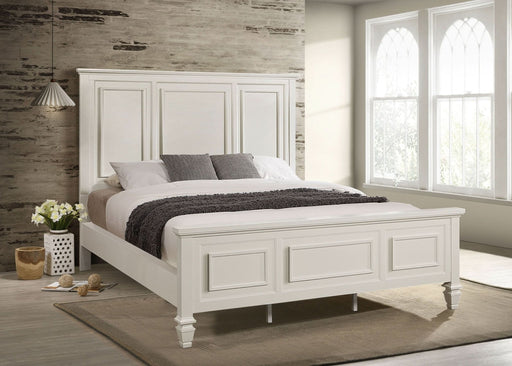 Sandy Beach 63 - inch California King Panel Bed Cream White - Walo Furniture