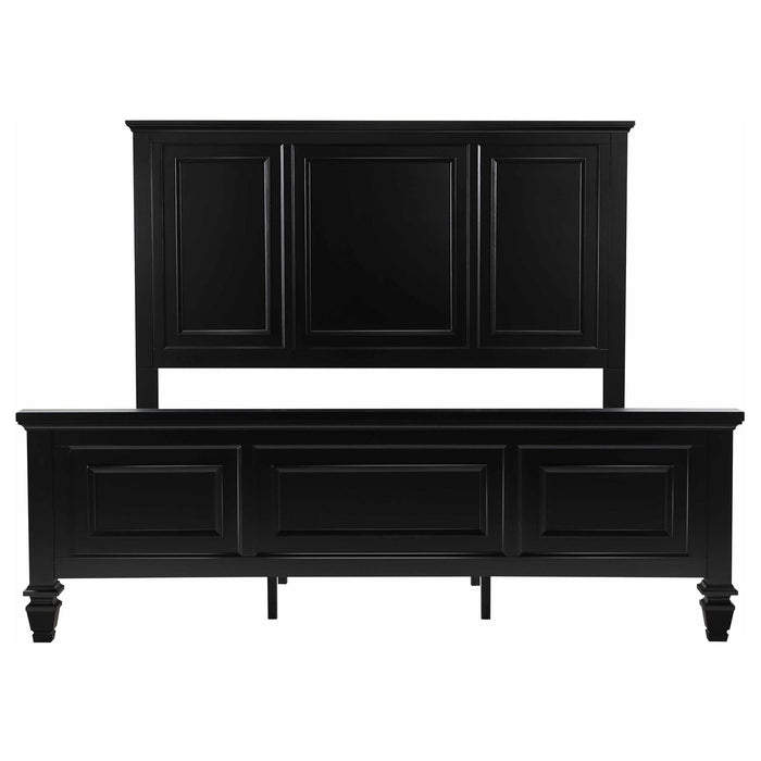 Sandy Beach 63 - inch Eastern King Wood Panel Bed Black - Walo Furniture