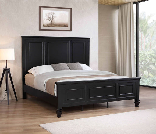 Sandy Beach 63 - inch Eastern King Wood Panel Bed Black - Walo Furniture