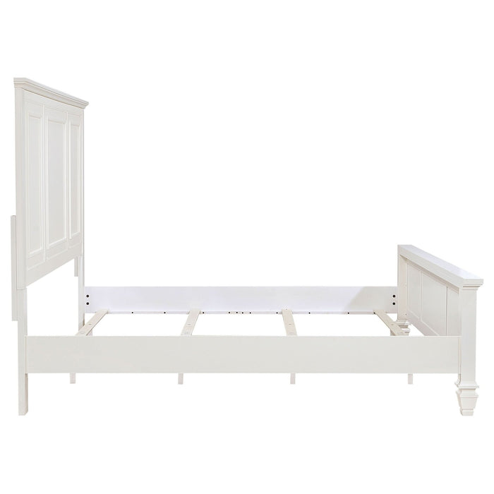 Sandy Beach 63 - inch Eastern King Wood Panel Bed Cream White - Walo Furniture