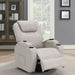 Sanger Upholstered Power Lift Massage Recliner Champagne - Walo Furniture