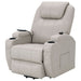 Sanger Upholstered Power Lift Massage Recliner Champagne - Walo Furniture