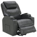 Sanger Upholstered Power Lift Massage Recliner Charcoal Grey - Walo Furniture