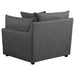 Sasha 3 - Piece Upholstered Sofa Barely Black - Walo Furniture