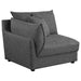 Sasha 3 - Piece Upholstered Sofa Barely Black - Walo Furniture