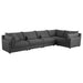 Sasha 5 - piece Upholstered Modular Sectional Barely Black - Walo Furniture