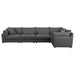 Sasha 5 - piece Upholstered Modular Sectional Barely Black - Walo Furniture