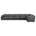 Sasha 6 - Piece Upholstered Modular Sectional Barely Black - Walo Furniture