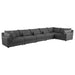 Sasha 6 - Piece Upholstered Modular Sectional Barely Black - Walo Furniture