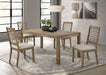 Scottsdale 5 - piece Rectangular Dining Set Brown Washed - Walo Furniture