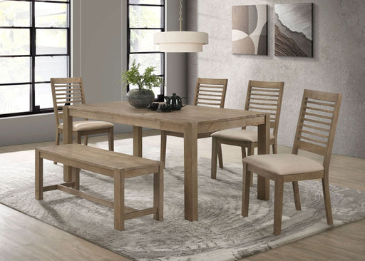 Scottsdale 6 - piece Rectangular Dining Set Brown Washed - Walo Furniture