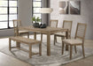 Scottsdale 71 - inch Solid Wood Dining Table Washed Brown - Walo Furniture