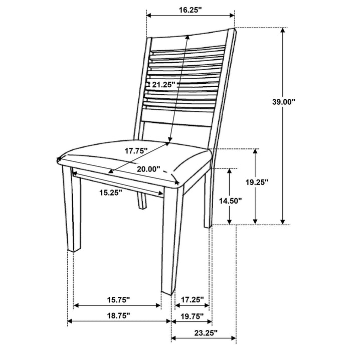 Scottsdale Wood Dining Side Chair Washed Brown (Set of 2) - Walo Furniture