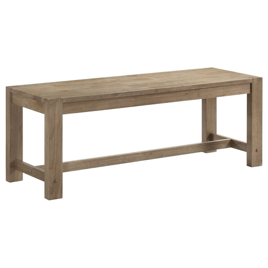 Scottsdale Wood Trestle Base Dining Bench Washed Brown - Walo Furniture