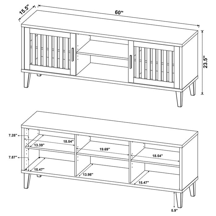 Sedona 2 - door Engineered Wood 60" TV Stand Dark Pine - Walo Furniture